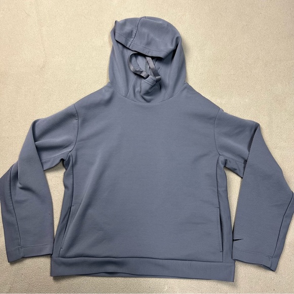 Nike Tops - NIKE Sweatshirt Womens Small Gray Dri Fit Pullover Training Hoodie Ribbed BV5043